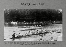 Marlow 1928 - TRC junior eight beating Anglian and Bedford Modern in heat