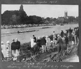 Molesey 1925 - Junior eights final, Lensbury RC beating TRC by 2 lengths