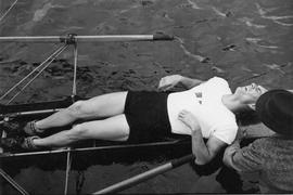Italian bowman Giorgio Scherli, exhausted after the dead heat