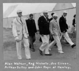 Alan Watson, Reg Nicholls, Joe Eldeen, Arthur Sulley and John Pope at Henley