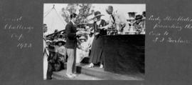 Henley 1923 - Lady Hambleden presenting S I Fairbairn with the Grand Challenge Cup