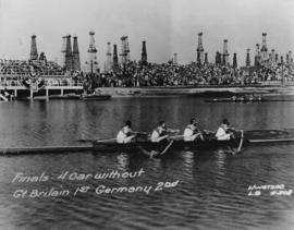 Coxless Four at 1932 Olympic Games - Great Britain beating Germany